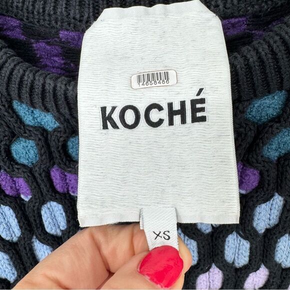 Cropped Polka Dot Wool Sweater by‎ Koche Sz XS - Picture 8 of 9